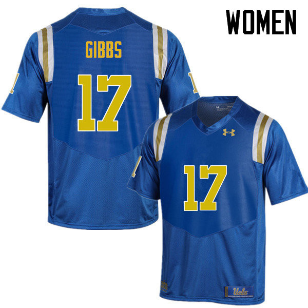 Women #17 Jackson Gibbs UCLA Bruins Under Armour College Football Jerseys Sale-Blue